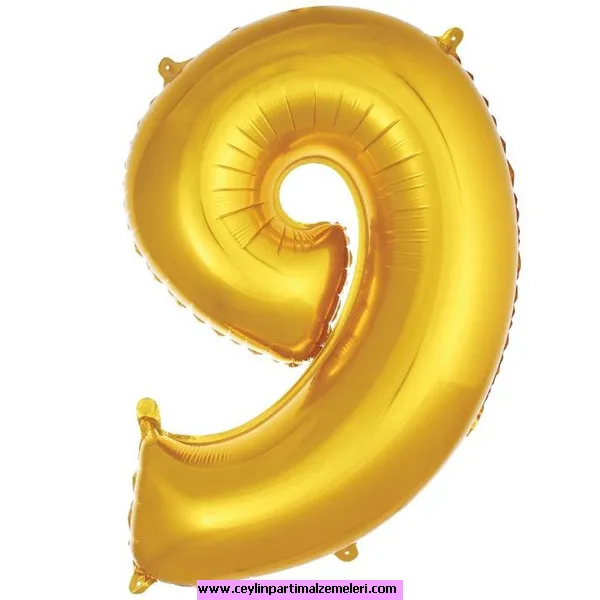 9 Rakam Gold Folyo Balon